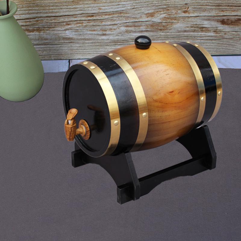 Eichen-Baijiu- und Weinfass aus Holz mit Kiefern-Innenauskleidung für Heimdekoration & Lagerung