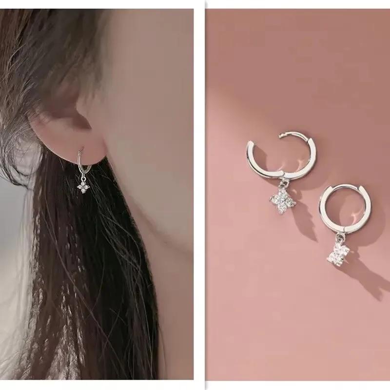 Cute Romantic Purple Four Leaf Zircon Flower Adjustable Rings for Women New Charm Gold Stainless Steel Finger Jewelry Gift
