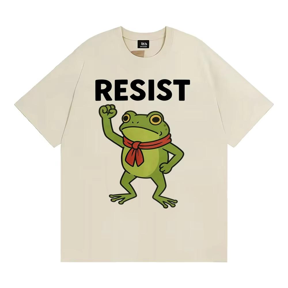 Protest Frog Activism Gift Revolutionary Frog T Shirt Funny Resist Meme Tee Shirt Unisex Women Fashion Casual Cotton ONeck Tshirt