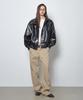FRANTICSERVICE High-Neck Leather Blouson - Black