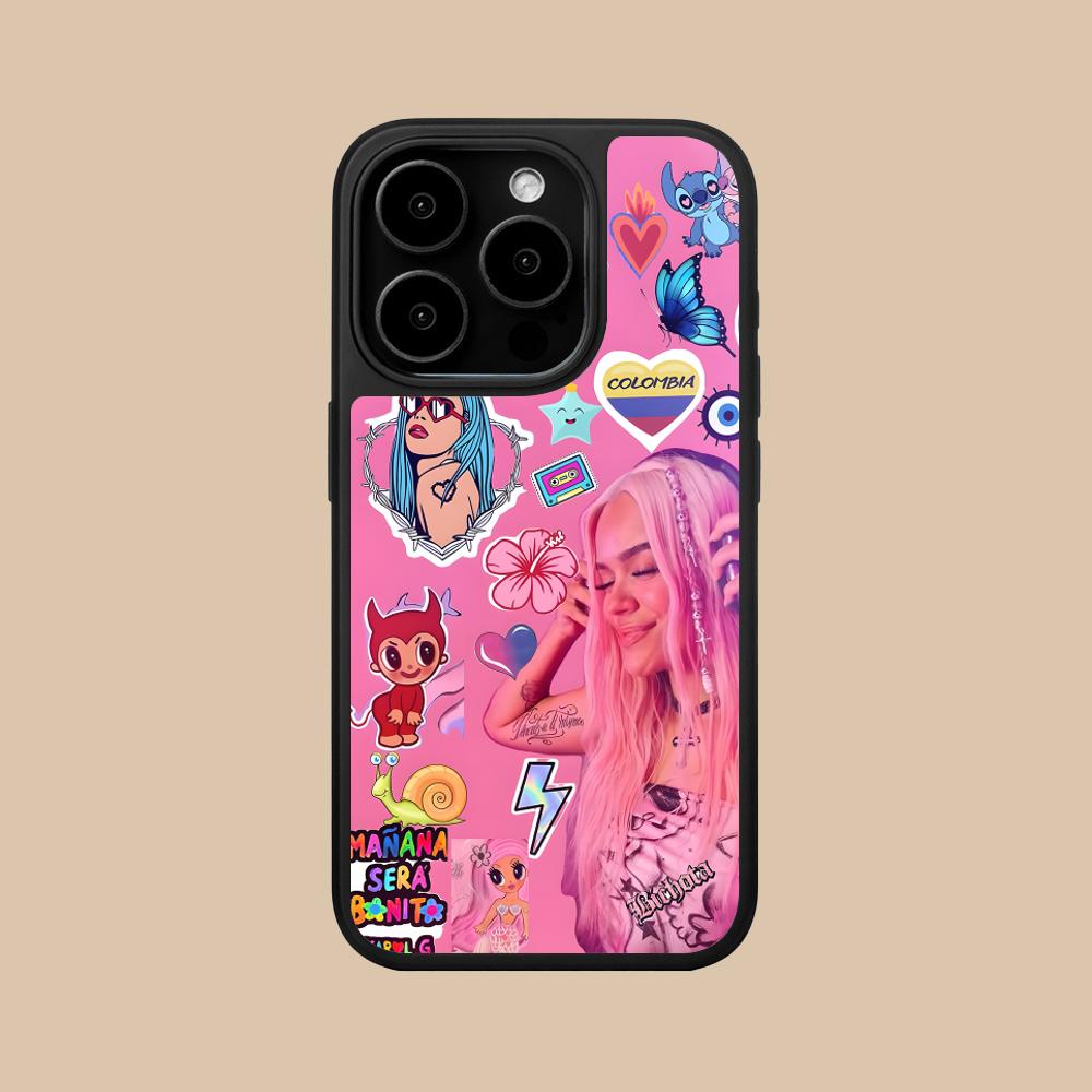 

Karol G Latino Mobile Cell Phone Case for iPhone 17 16 15 14 13 12 11 Air Pro Max Plus Matte Surface Colorful Cover Cover Luxury iPhone 11