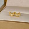 18k Asymmetrical Star And Moon Earrings, Trendy Zircon Lightning Studs, Hoops, And Drop Earrings For Women