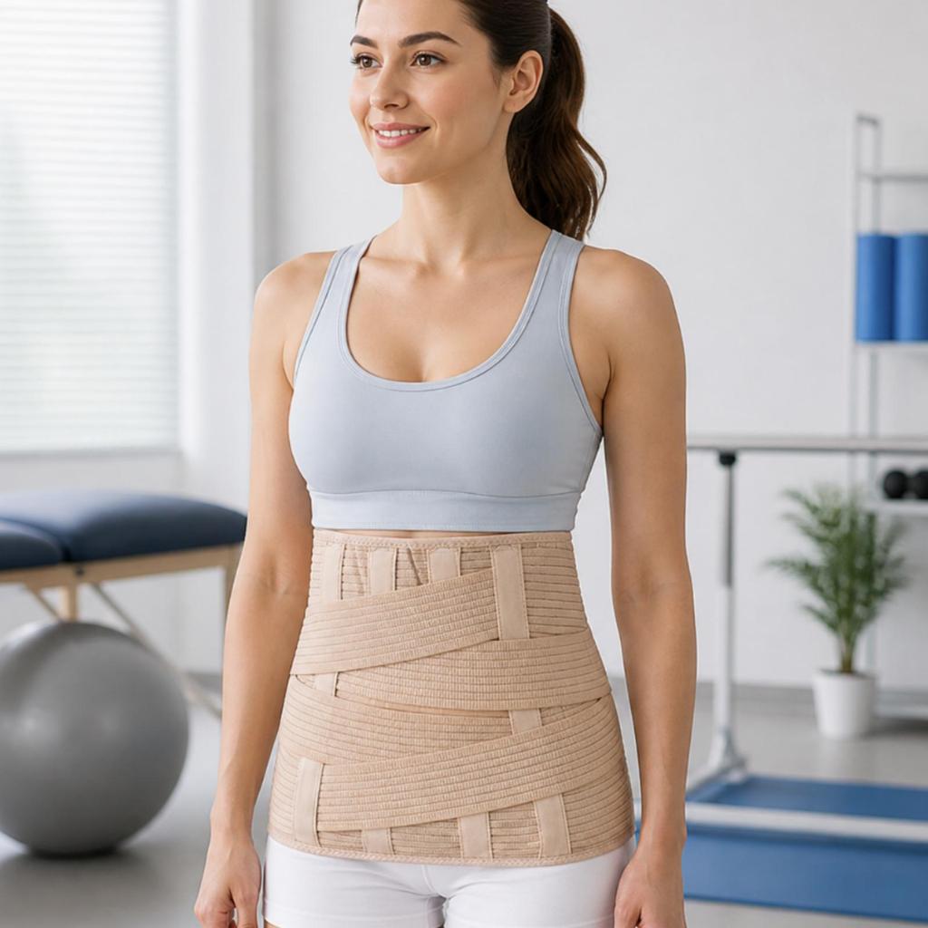Waist Belt with Aluminum Plate Comfortable Back Brace Support Stays Elastic
