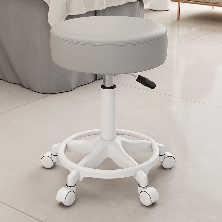 Beauty Rotating Stool with Backrest - Makeup/Barber/Dressing Table Chair with Casters