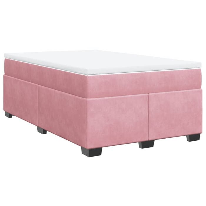 Exclusive House - Slatted Bed Base with Pink Mattress 120x200 Cm Velvet