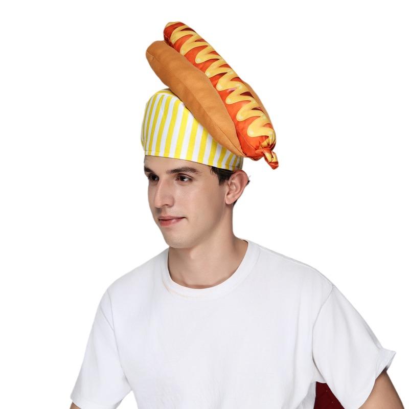 Adult Funny Hot Dog Hats Food Party Halloween Costume Accessories for Men Women