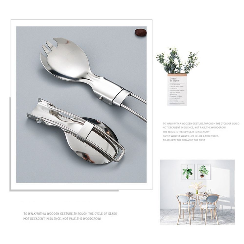 Flatware Lunch Utensils Kitchen Tool Folding Fork Serving Spoon Folding Cutlery Set Tableware