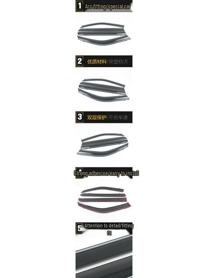 18-Model Oshan X70A Rain Guards with Bright Trim Strips - Modified Accessories