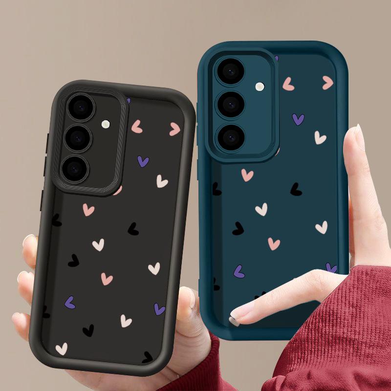 Little Love Hearts Pattern Mykt Silikon Telefondeksel For Samsung S25 S24 FE S23 S22 Ultra S21 A55 A54 A34 A35 A15 A14 Støtsikkert objektivbeskyttelsesveske