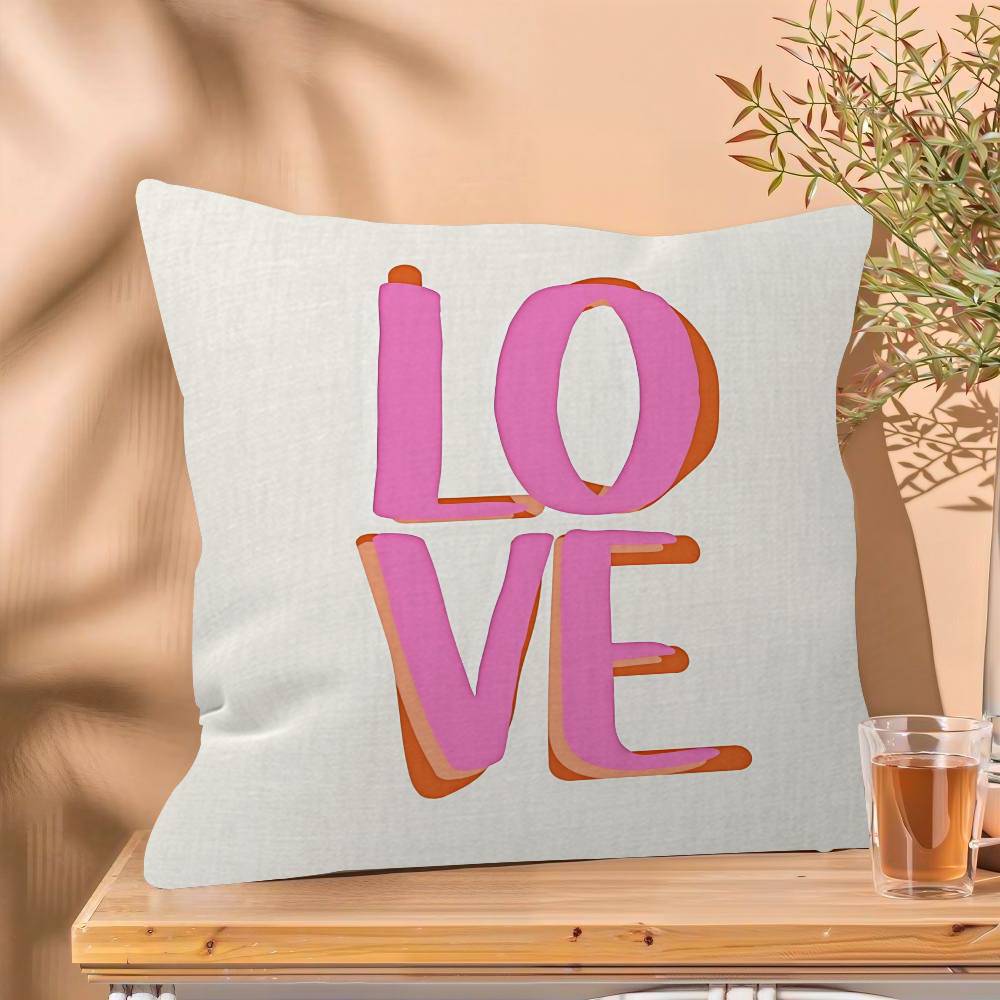 Nordic More Amor Por Favor Colorful Eclectic Pink Love Girls pillow cover sofa cushion cover home room decoration children gift