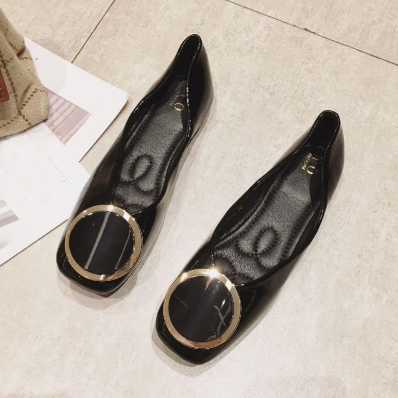 Fashion Spring Summer Soft Shoes Women Flats Fashion Brand Elegant Ladies Single Shoes Black Red Yellow Plus Size 42 D430
