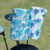 Hawaiian Style Golf Club Cover Sea Wave Tropical Pattern Barrel Driver Headcover Faux Leather Fairway Wood Head Covers Golf Gifts for Men Father