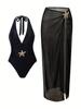2025 European-American High-Waisted Push-up Bikini Set for Women