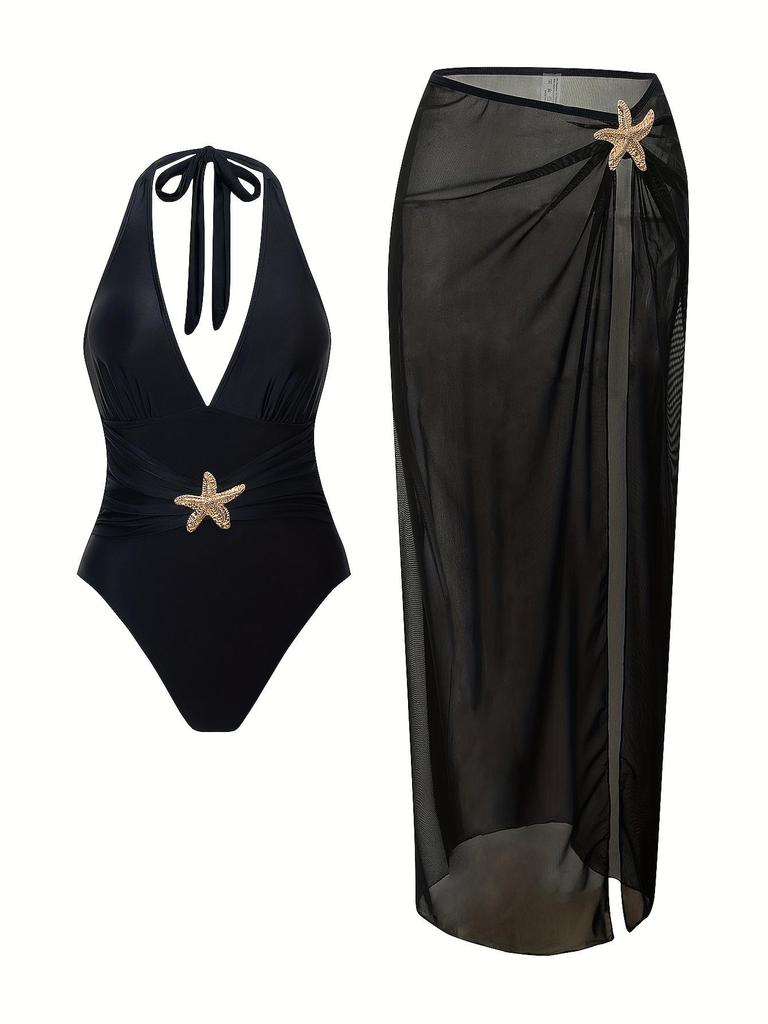 2025 European-American High-Waisted Push-up Bikini Set for Women