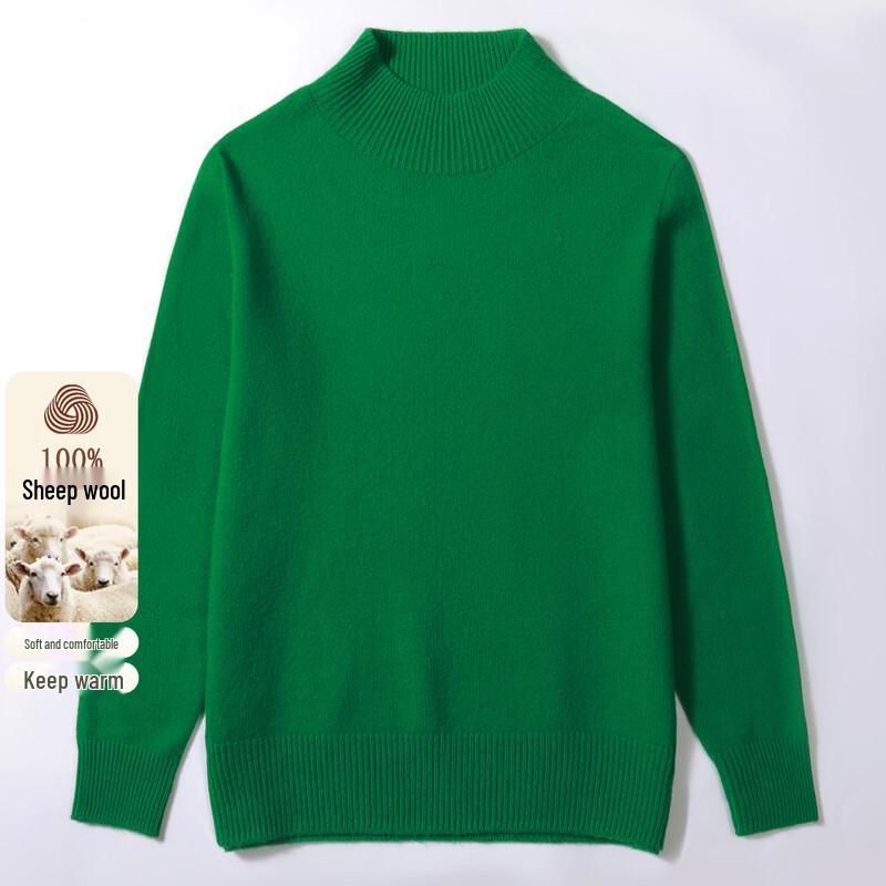 SNOWFLYING Women s 100% Wool Semi-High Neck Pullover Sweater L
