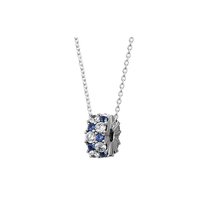 Pandora Shining Heart Exquisite Small Waist Suit 925 Silver Necklace Women s Style ZT-0030 синий