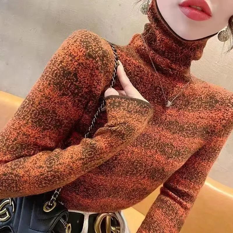 

Новая немецкая бархатная утолщенная теплая женская футболка с длинным рукавом и высоким воротом для улицы и в качестве базового слоя M красный