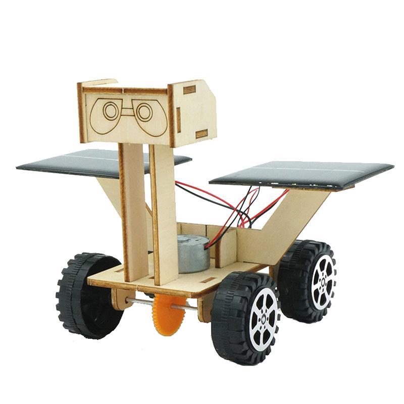 Creative DIY Handmade Solar Powered Mars Rover Model Toy Children's Wooden Teaching Tool Technology Small Maker Puzzle Toy