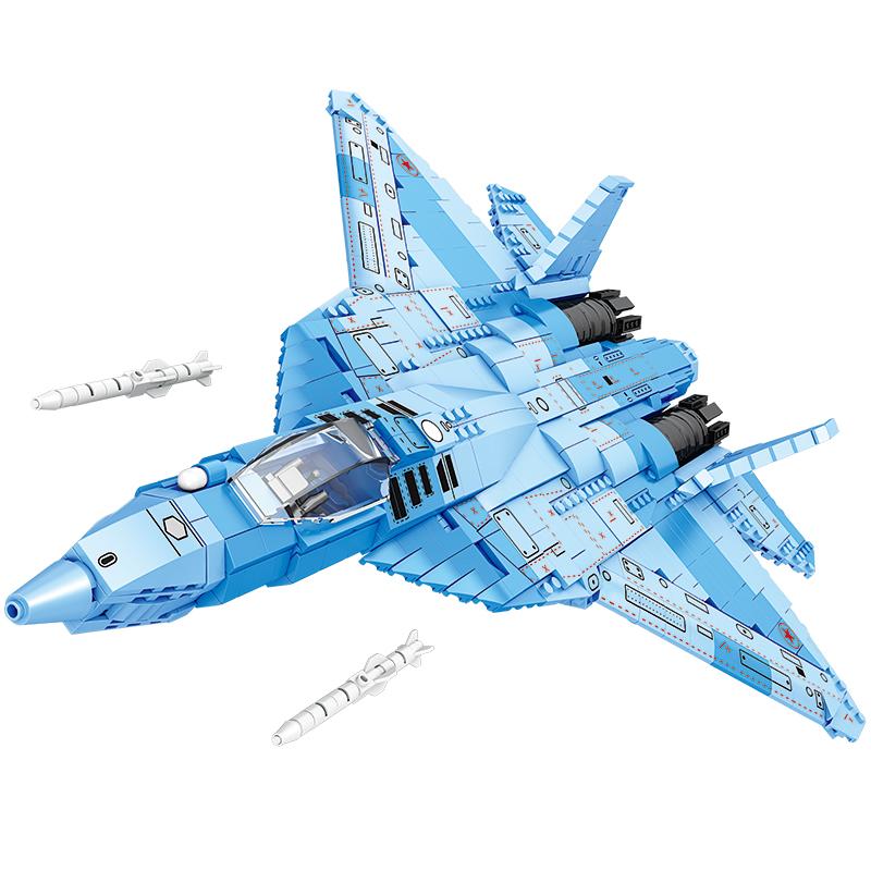 

Non-Toxic 1365Pcs Su-57 Stealth Fighter Building Blocks Russian Air Force Aircraft Model Bricks Toys Desktop Display Children Toys Kids Gifts