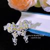 High-End Luxury Heavy Industry Full Diamond Brooch Two Wearing Necklace Emerald Butterfly Ring Court Style High Carbon Diamond Colored Treasure Girl