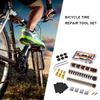 Portable Bicycle Flat Tire Repair Kit - Inner Tube Patching Tools, Tyre Levers & Rubber Repair Pads with Cold Patch Sealant