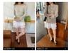 Qiumeng DT ETOLIE Korean Style White Women's Elastic Waist Puffy Casual Short Skirt
