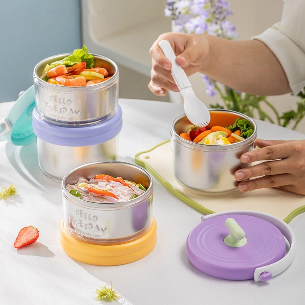 Microwaveable Thermal Lunch Box Double Layer Food Container Soup Box Fresh-keeping Box  Office