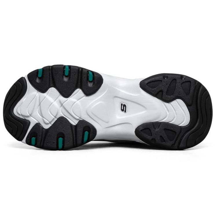 Skechers DLites 3.0 Mesh Synthetic Leather Retro Casual Low-Top Lifestyle Shoes Women Sneaker White Black Green 88888398-WGRN
