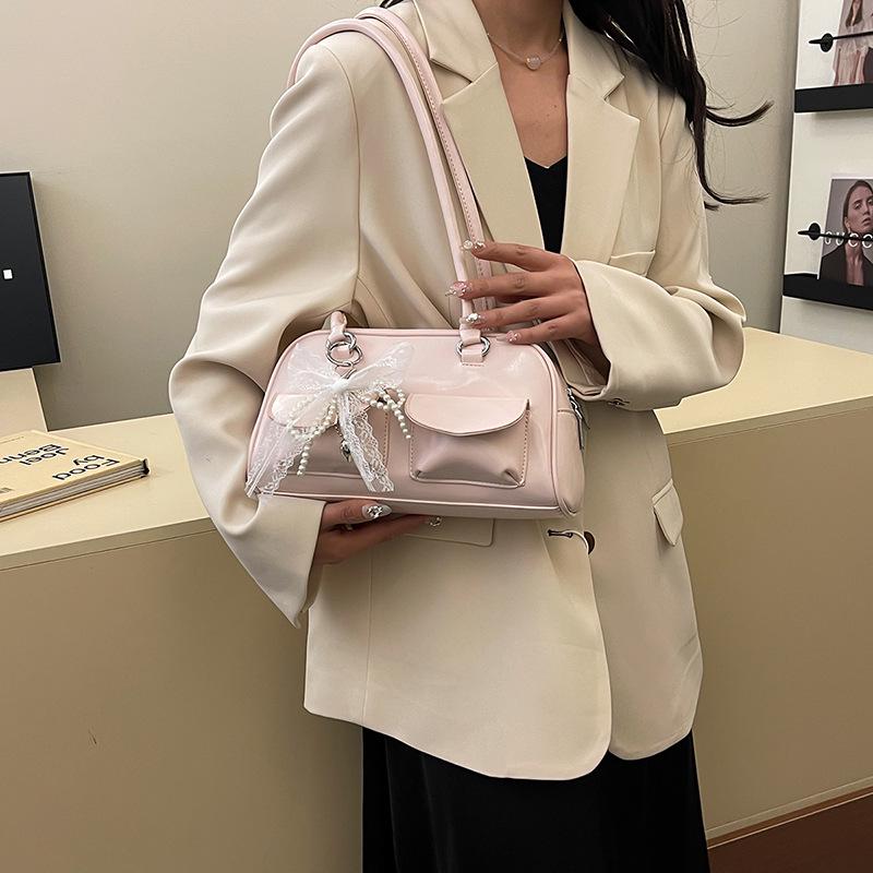 

Женская большая многокарманная дорожная сумка-бостон на плечо Bag only розовый