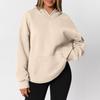 Women's  Fashion Zipper Hoodie Long Sleeve Hooded Pullover Sweatshirt Casual Solid Color Tops With Pockets