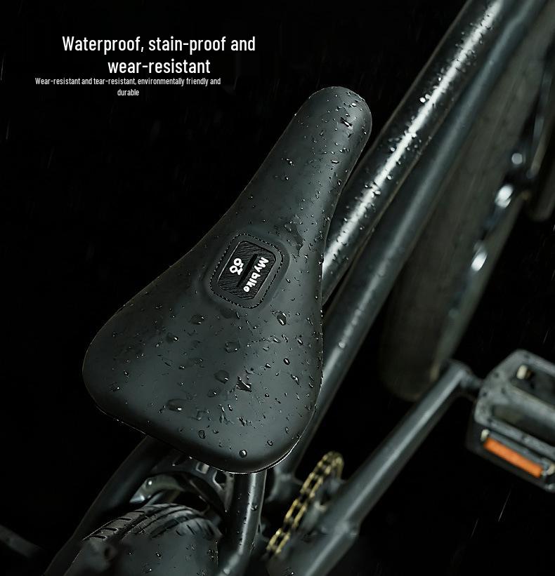 BMX Dirt Jump Saddle with Integrated Leather Surface and Seatpost, 20-24 Inch
