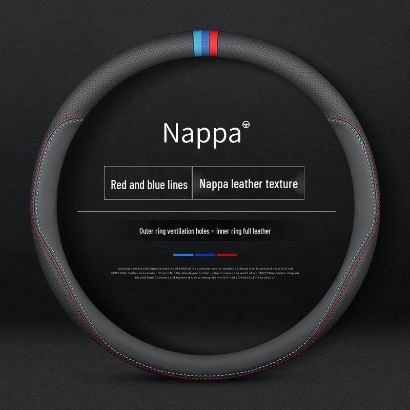 Compatible Leather Steering Wheel Cover for Honda Civic Generations 8-11, No Sewing Required, Slim Design.