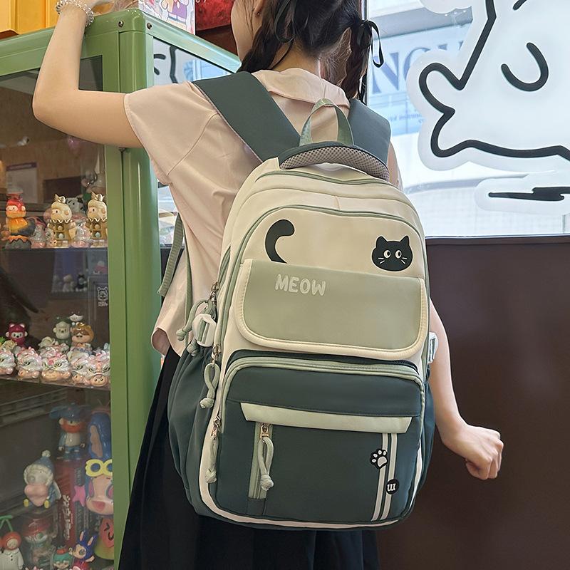 Schoolbag Schoolbag Female High School Student High Value Large Capacity Girl Junior High School Student Backpack Girls 1011 New Student Backpack