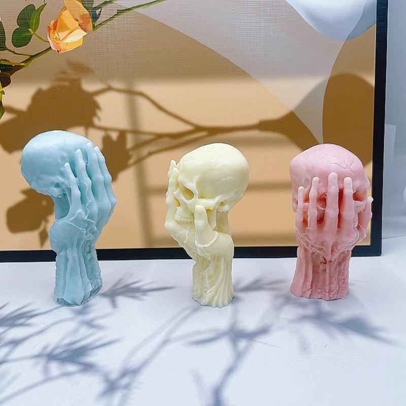 Skull Shaped Silicone Molds for Candle Soap Fondant Decoration, Chocolate Candy, Halloween Present, Epoxy Resin Molds