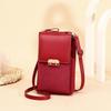 Dámská móda Kabelky na zip na telefony se spojkou Pu Kožené peněženky Malé crossbody kabelky