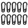 10Pcs Black Alloy Keychain Snap Buckle Carabiner Camping Hiking Spring Hooks