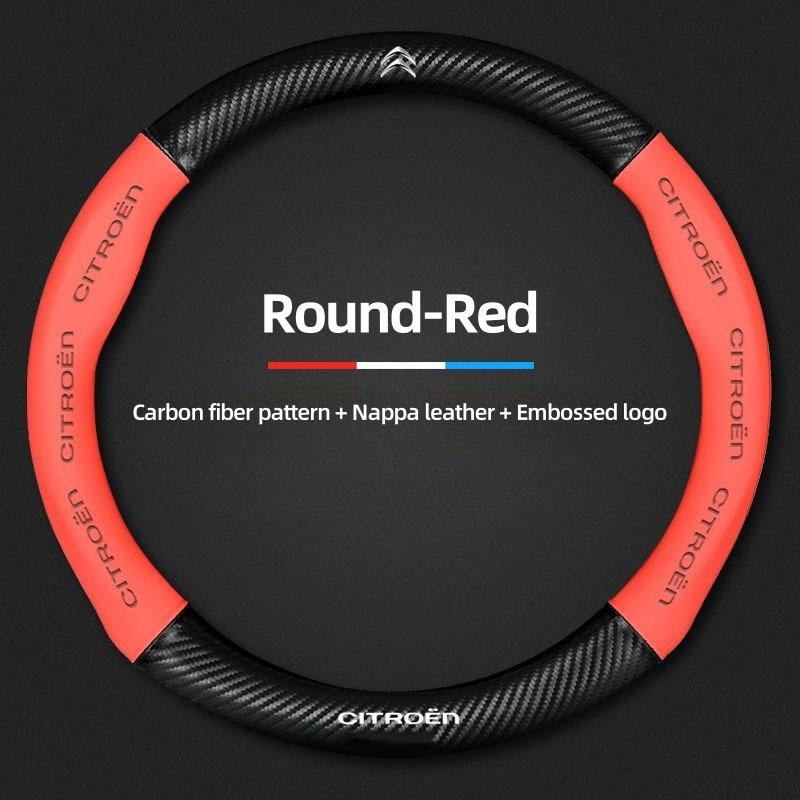 For Citroen C1 C2 C3 C4 C5 C6 C8 VTS Xsara C-Crosser Berlingo Jumpy Breathable Leather Car Steering Wheel Cover Auto Accessories
