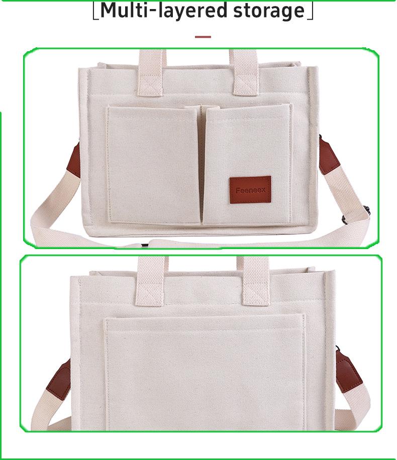 Women's Retro Canvas Handbag - Large Capacity Multi-Layer Shoulder & Crossbody Bag