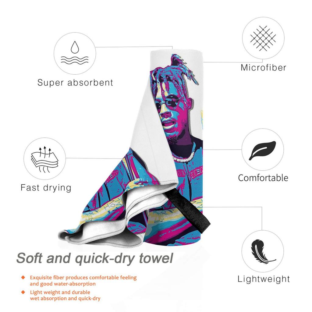Juice Wrld Retro Beach Towel Soft Microfiber Quick Dry Absorbent Quick Towels For Pool