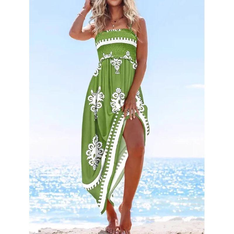 2025 New Summer Simple and Stylish Sling Tube Top Print Women's clothing dress Women