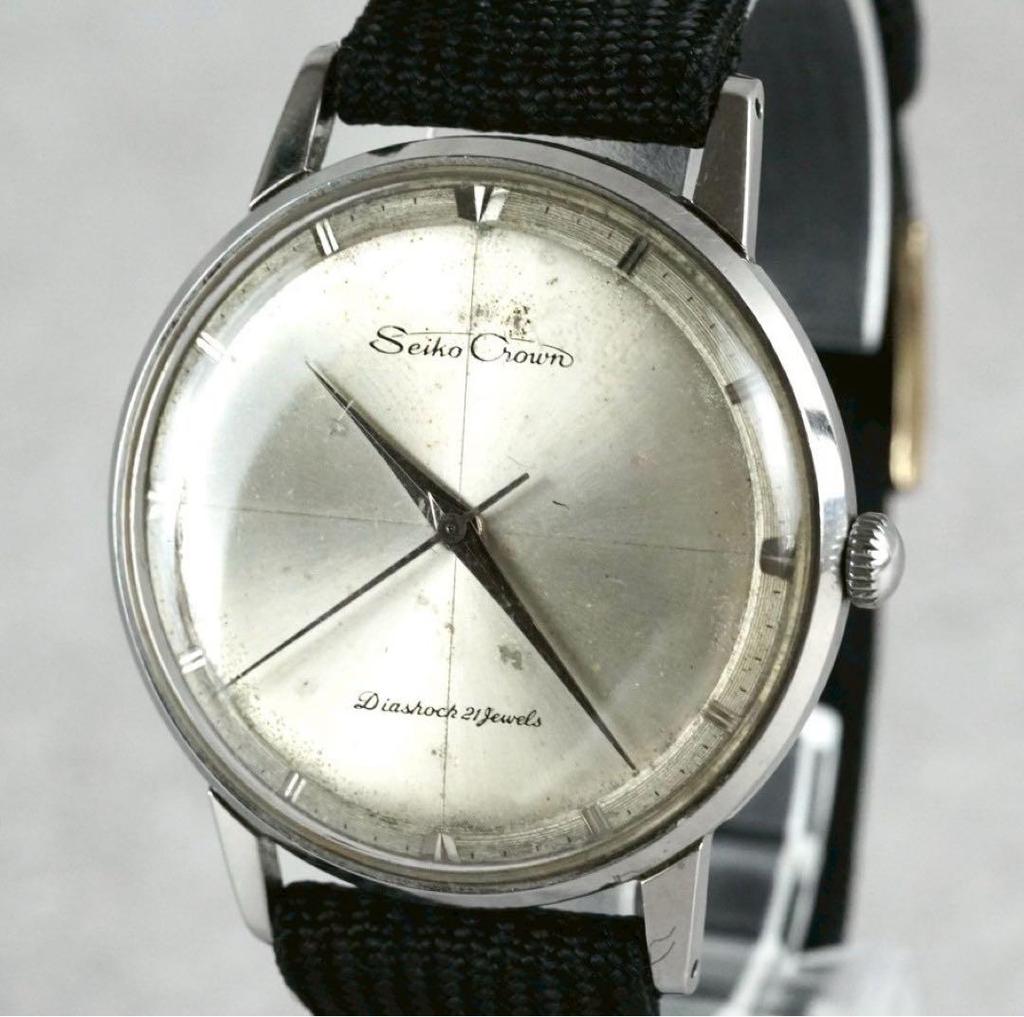 [USED] Working Seiko Crown Wristwatch, 21 jewels, Silver, 1960s, J15003E