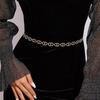 Rhinestone Cd Shape Waist Chain Metal Accessories Dress Waist Decoration Chain