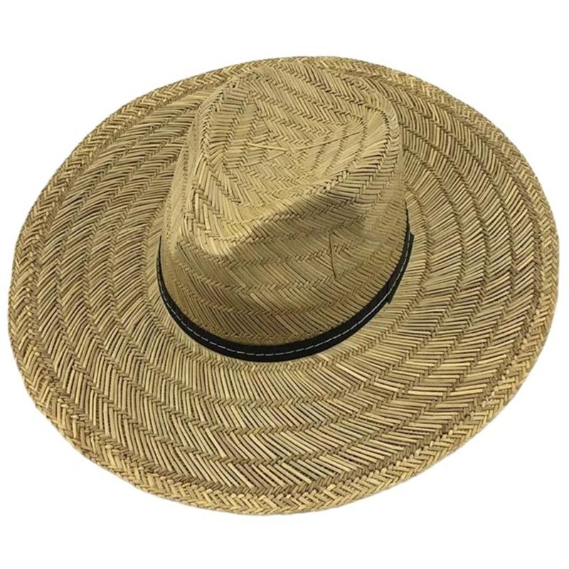 Handmade Straw Hat Wide Border Hat Crochet Travel Bucket Hat Sun Protecting Hat for Adult Children Man Women