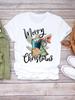 Printed Lady Clothing Fashion Christmas Women Plaid Truck Tree Trend 90s Short Sleeve TShirts New Year Graphic T Top Tee