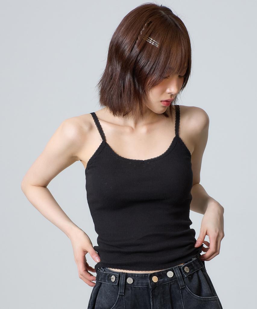 UNKNOWN PLANET Lace Sleeveless Top Black