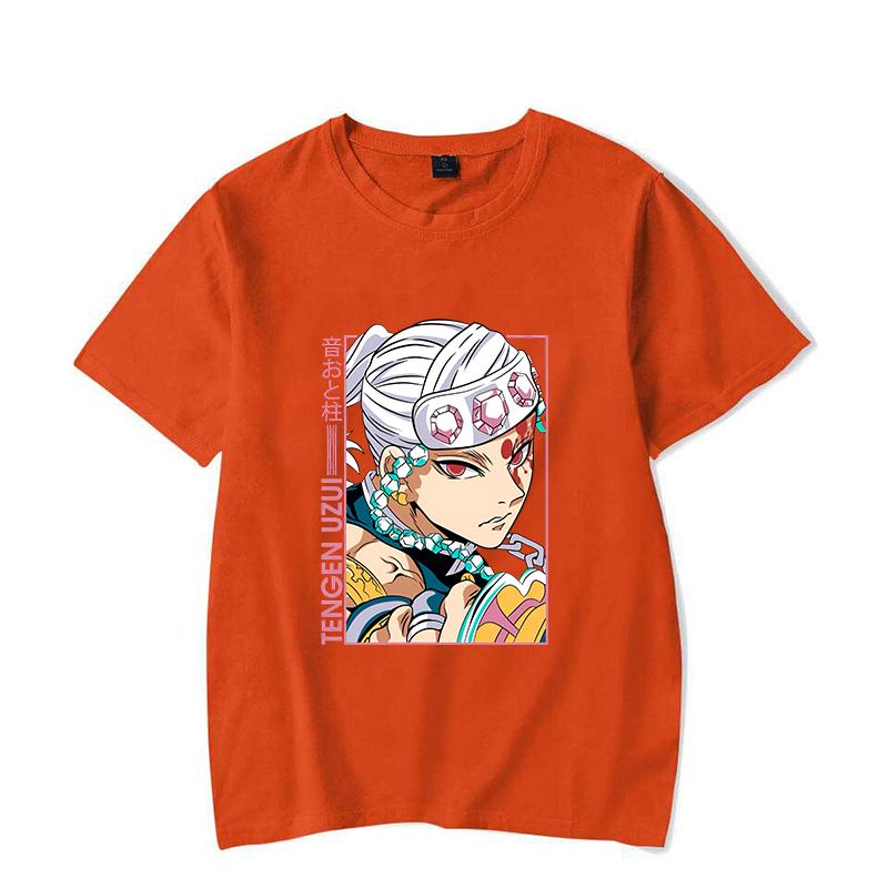 Hot Anime Uzui Tengen Print Hip Hop Short Sleeve Men Women Fashion Summer Cool Casual Outdoor T Shirts Tops