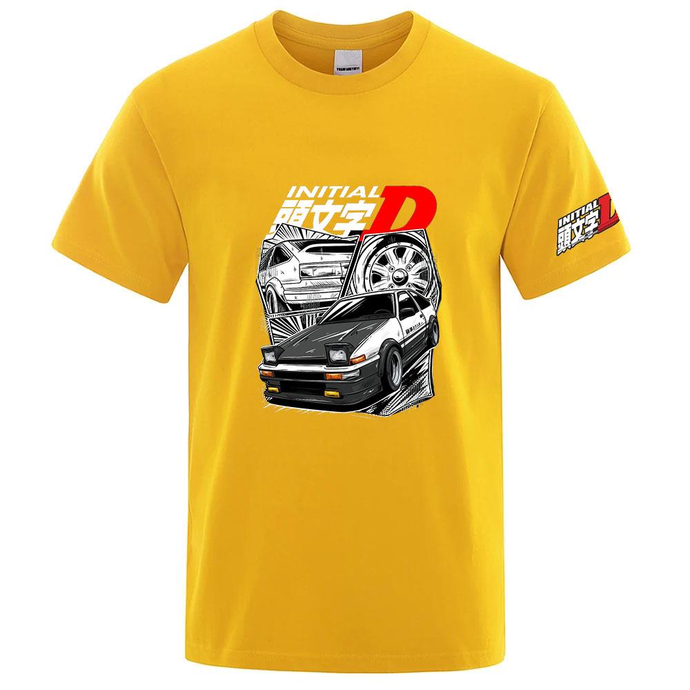 Initial D JDM Car Illustration Logo Print 2025 Hot Sale Unisexs Summer Breathable Comfortable Solid Color High Quality TShirt