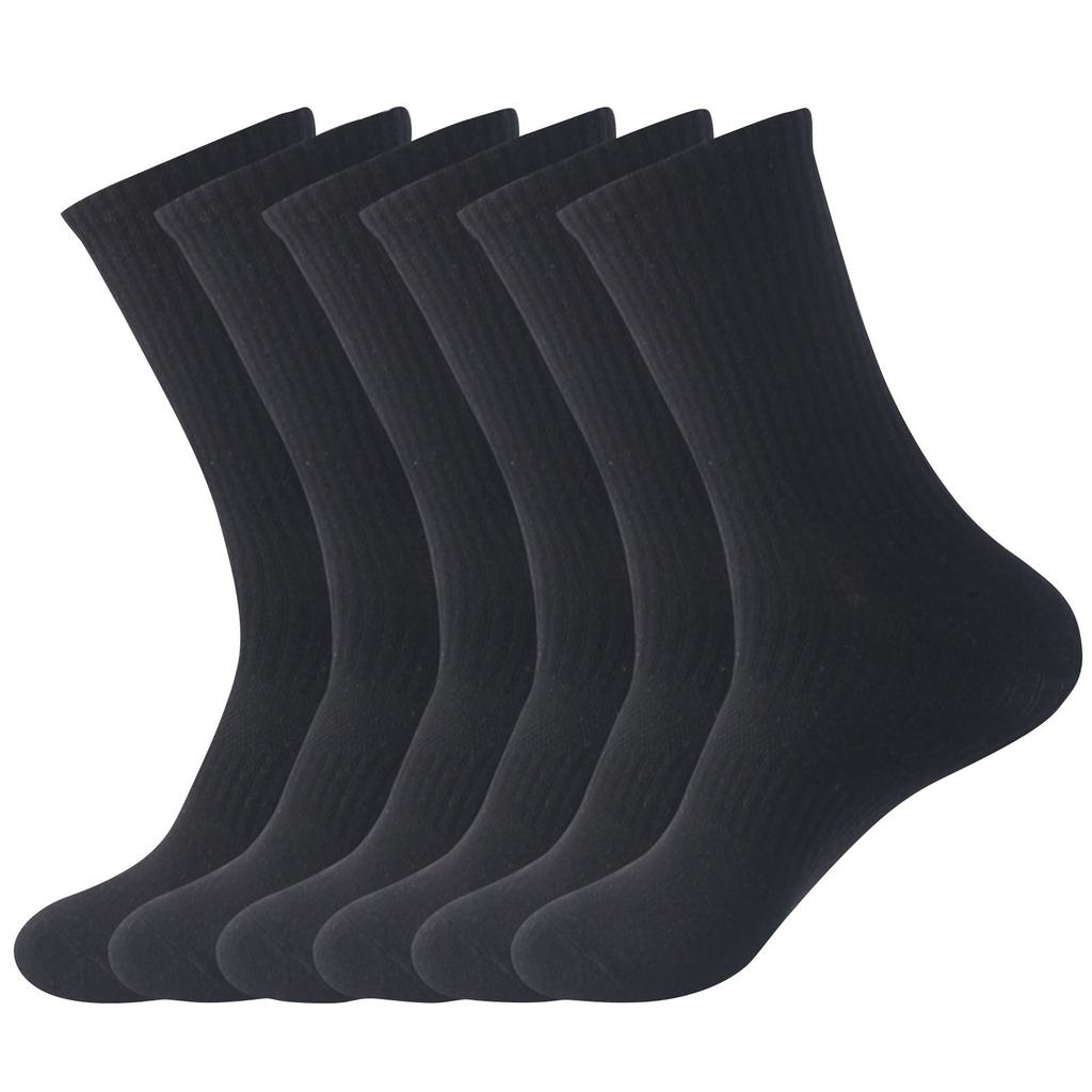 Men's Double Tough Cotton Socks Soft Moisture-wicking Socks 6-Pair Pack