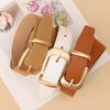 Fashionable Adjustable Jeans Belt For Women Durable Faux Leather with Gold Buckles Everyday Styling