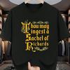 European Sizes Men'S Vintage-Inspired "Thou May Ingest a Sachel of Richards" Graphic Tee - Casual Crew Neck, Short Sleeve